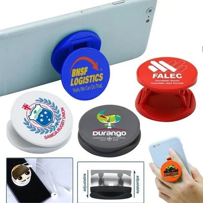 CUSTOMISED ROUND FOLDING PHONE GRIP AND STAND