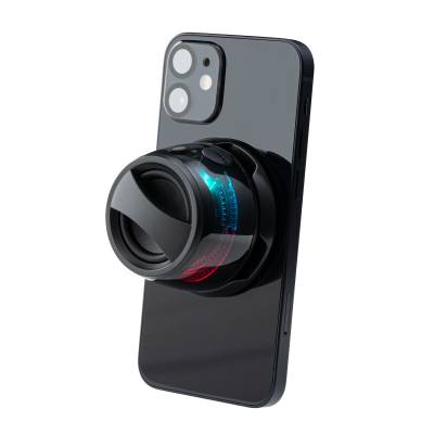 MAGNETIC CORDLESS SPEAKER with Phone Stand & LED Mood Lighting in Black