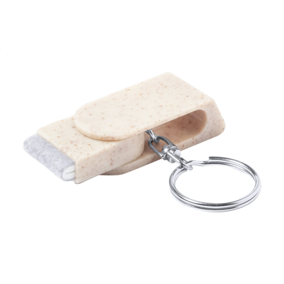 MOBILE PHONE HOLDER KEYRING in Natural