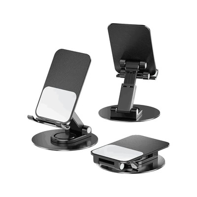 ROTATING HEIGHT ADJUSTABLE CELL PHONE STAND FOR DESK