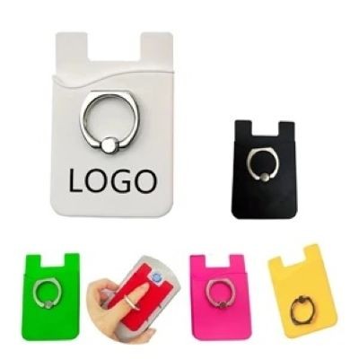 SILICONE CELLPHONE WALLET with Zinc Alloy Ring