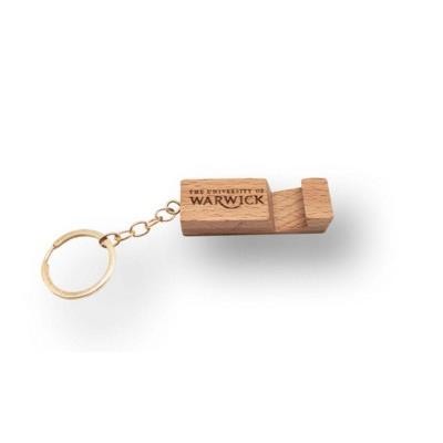WOOD PHONE STAND KEYRING