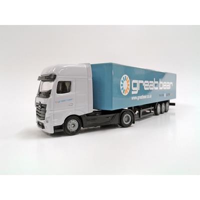 ARTICULATED TRUCK AND PREMIUM METAL TRAILER MODEL in White