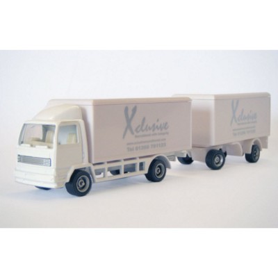 DELIVERY TRUCK & DRAWBAR TRAILER MODEL in White