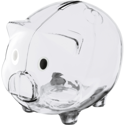 PIGGY BANK LEICESTER in Clear Transparent 