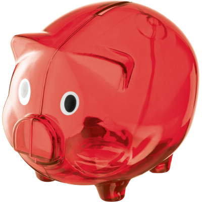 PIGGY BANK LEICESTER in Red 