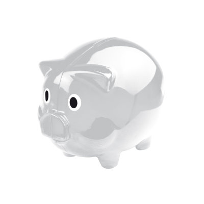 PLASTIC TRANSLUCENT PIGGY BANK MONEY BOX in Clear Transparent