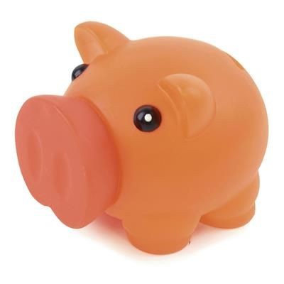 RUBBER NOSED PIGGY BANK in Amber