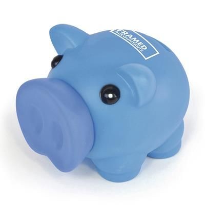 RUBBER NOSED PIGGY BANK in Blue
