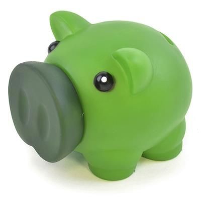 RUBBER NOSED PIGGY BANK in Green