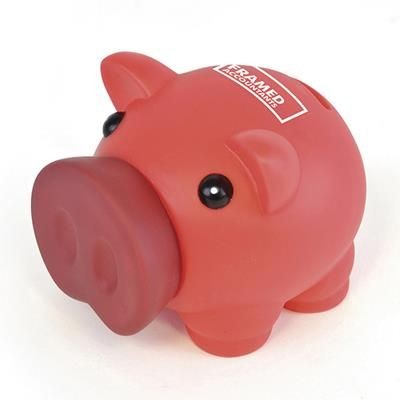 RUBBER NOSED PIGGY BANK in Red