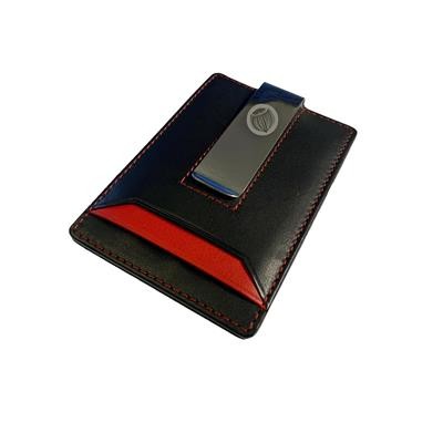 NAPPA LEATHER AND METAL RFID MONEY CLIP WALLET