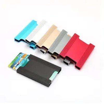 RFID CREDIT CARD HOLDER FOR MEN MONEY CLIP ALUMINIUM METAL