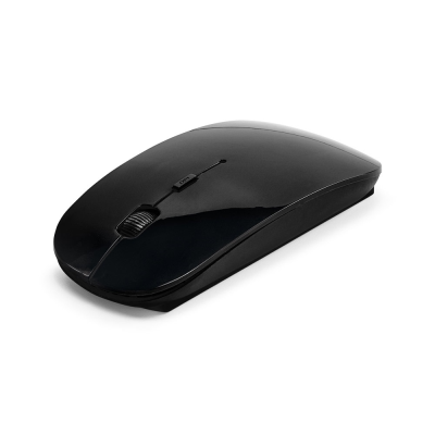 BLACKWELL BATTERY-OPERATED CORDLESS MOUSE in Recycled ABS in Black
