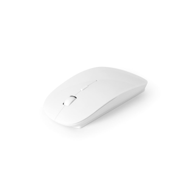 BLACKWELL BATTERY-OPERATED CORDLESS MOUSE in Recycled ABS in White