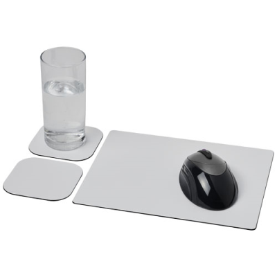 BRITE-MAT® MOUSEMAT AND COASTER SET COMBO 3 in Solid Black