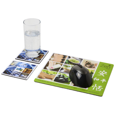 Q-MAT® MOUSEMAT AND COASTER SET COMBO 3 in Solid Black