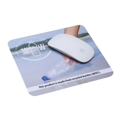 RPET MOUSEMAT CLEANER NON SLIP in White
