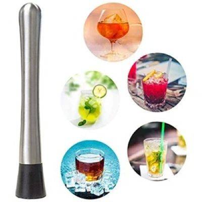 STAINLESS STEEL METAL COCKTAIL MUDDLER LEMON HAMMER SWIZZLE STICK