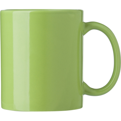 300ML CERAMIC POTTERY COLOUR MUG in Light Green