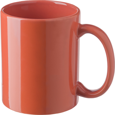 300ML CERAMIC POTTERY COLOUR MUG in Orange