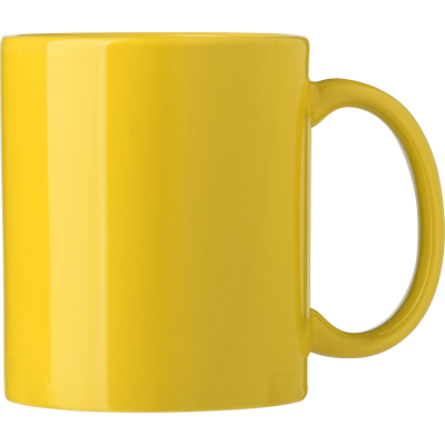 300ML CERAMIC POTTERY COLOUR MUG in Yellow
