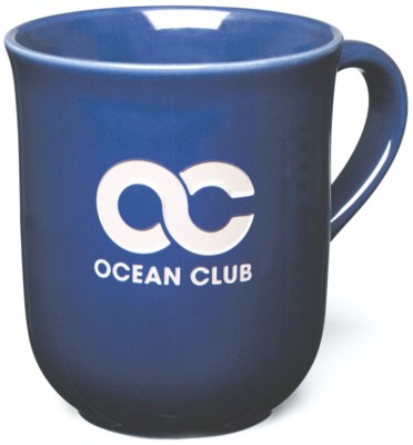 BELL ETCHED MUG in White & Midnight Blue