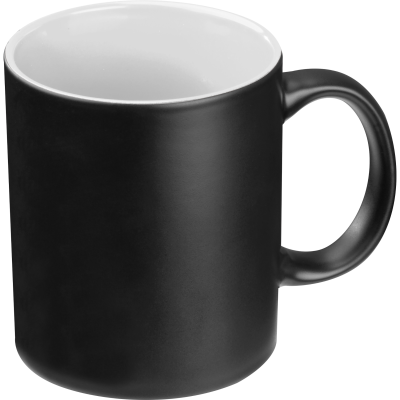 BLACK MUG with Colored Inside in White