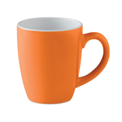 CERAMIC POTTERY COLOUR MUG 290 ML in Orange