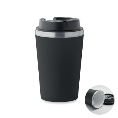 CERAMIC POTTERY LINING TUMBLER 350 ML in Black