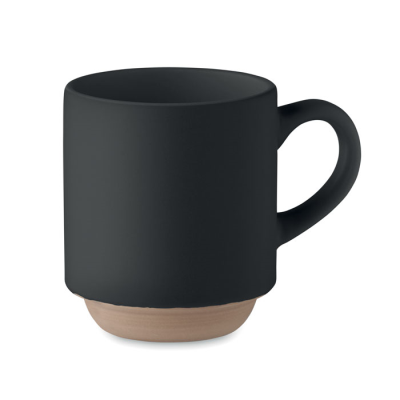 CERAMIC POTTERY STACKABLE MUG 170 ML in Black