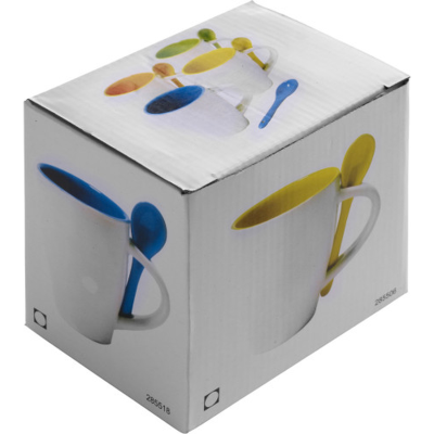 COFFEE MUG with Spoon (300Ml) in Yellow