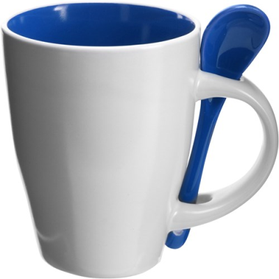 COFFEE MUG with Spoon in Blue
