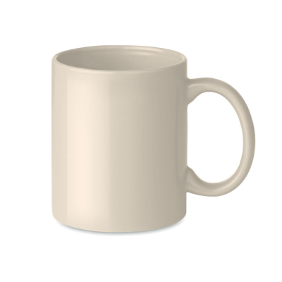 COLOUR CERAMIC POTTERY MUG 300ML in Brown