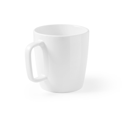 DHONI WHITE CERAMIC POTTERY MUG 450 ML in White