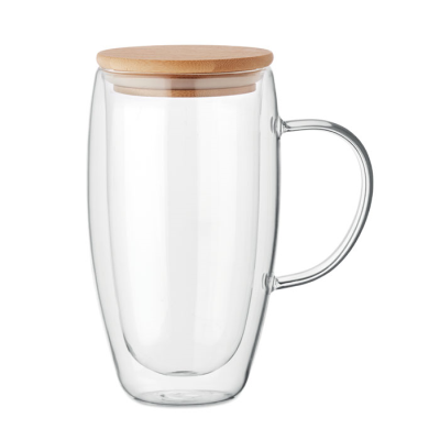DOUBLE WALL GLASS MUG 450ML in White