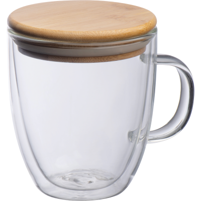 DOUBLE-WALLED GLASS CUP GERTHE in Clear Transparent 