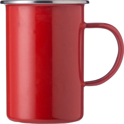 ENAMEL STEEL MUG (550ML) in Red