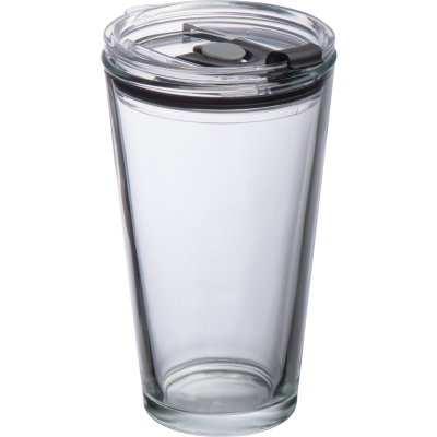 GLASS MUG with Lid Wattenscheid in Clear Transparent 