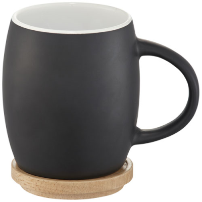 HEARTH 400 ML CERAMIC POTTERY MUG with Wood Coaster