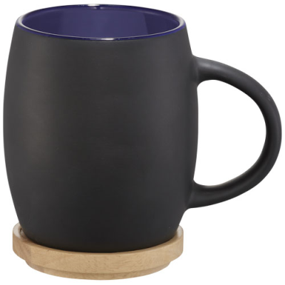 HEARTH 400 ML CERAMIC POTTERY MUG with Wood Coaster