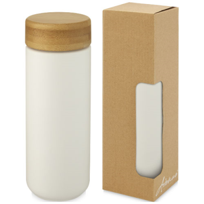 LUMI 300 ML CERAMIC POTTERY TUMBLER with Bamboo Lid
