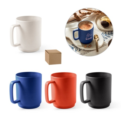 MIGHTY CERAMIC POTTERY MUG with Cylindrical Body 330 Ml