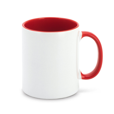 MOCHA CERAMIC POTTERY MUG IDEAL FOR SUBLIMATION in Red
