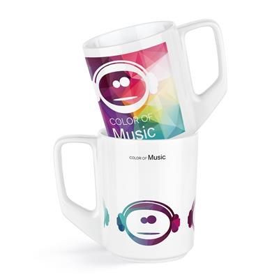 PICS SOLID STONEWARE MUG with Unique Handle