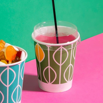 PLA FLAT CUP LID with Straw Hole (Fits 9 & 12Oz) - PROMOTIONAL CORPORATE GIFT