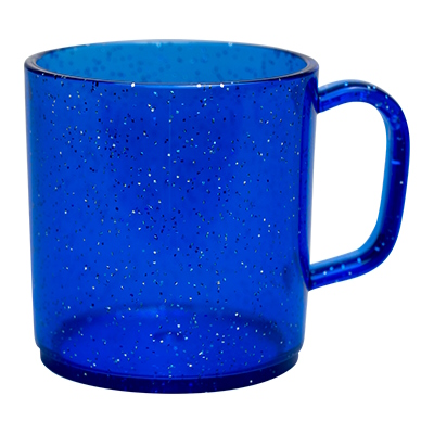 PLASTIC MUG BLUE GLITTER