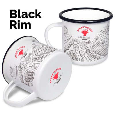 PREMIUM ENAMEL MUG SET (285ML & 10OZ) - WHITE