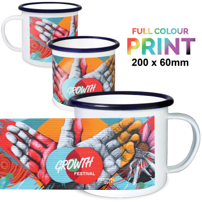 PREMIUM FULL COLOUR ENAMEL MUG SET (285ML & 10OZ) - PROMOTIONAL CORPORATE GIFT