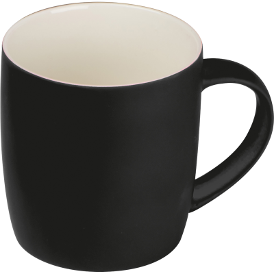 RUBBER CERAMIC POTTERY MUG in Black